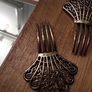 Distressed Art Deco Style Hair Combs